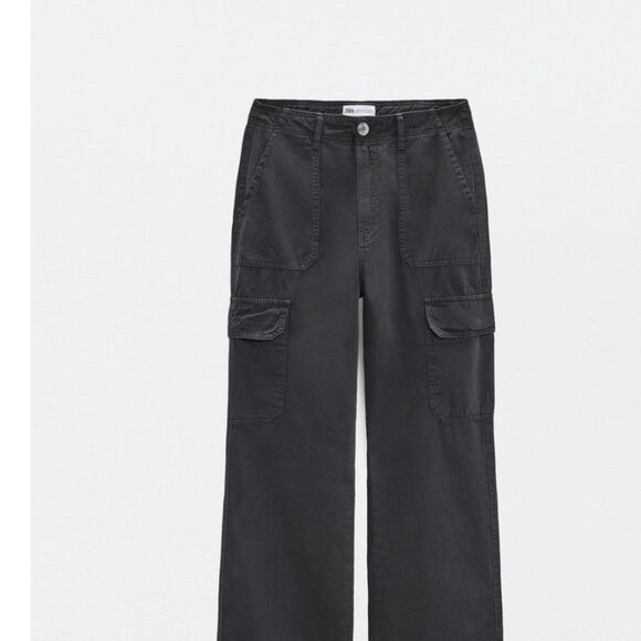 Zara High TRF rise straight leg Cargo Pants - Picture 1 of 5